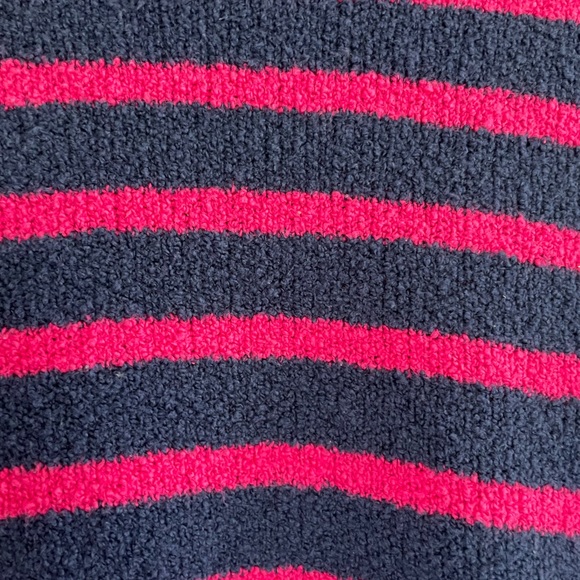 Jcrew Factory navy and hot pink stripped sweater. Size Large - Picture 2 of 7